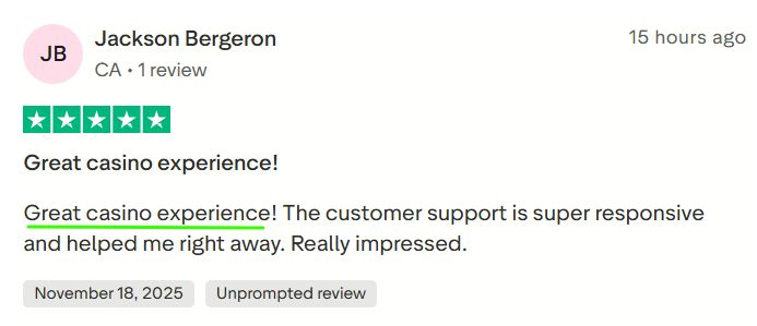 Jackson Bergeron review screen